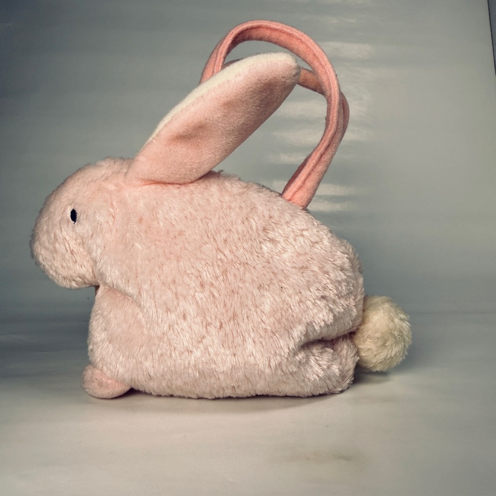 Cute Pink Bunny Plush Purse Bag Easter